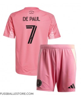 Günstige Inter Miami Rodrigo De Paul #7 Heimtrikotsatz Kinder 2025-26 Kurzarm (+ Kurze Hosen)